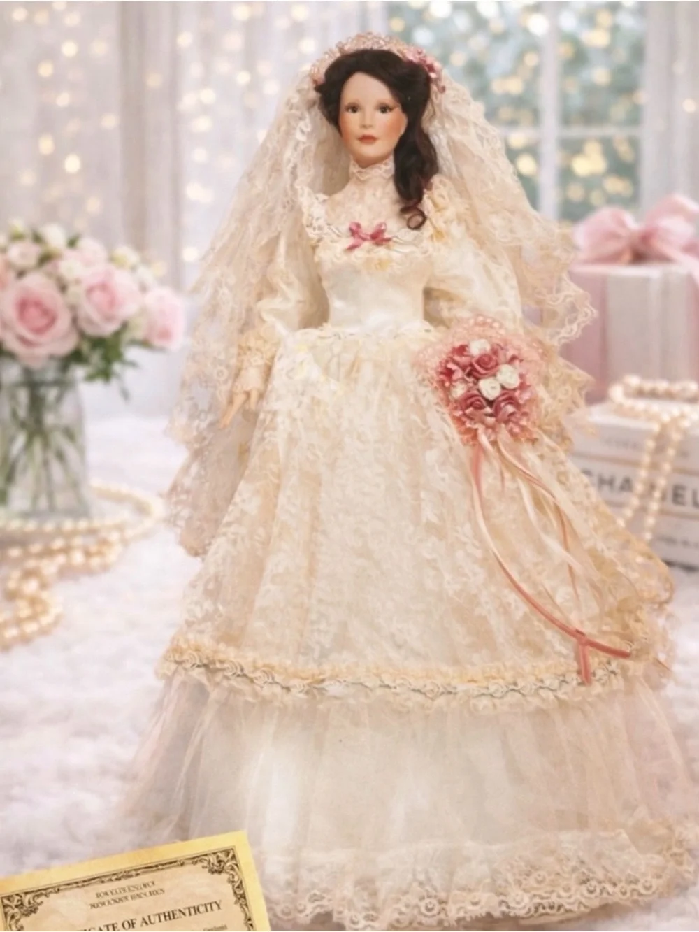 Paradise Galleries Wedding Collection 4 Doll Set COAs Stands Stamped